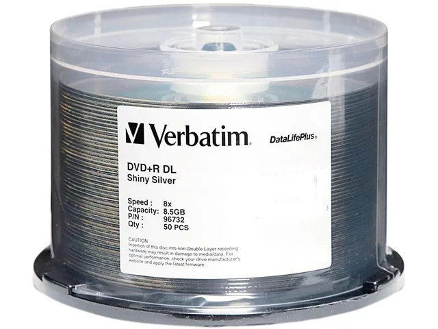 VERBATIM VERBATIM 96732 8.5GB 8X DVD+R DL 50 Packs — product photo