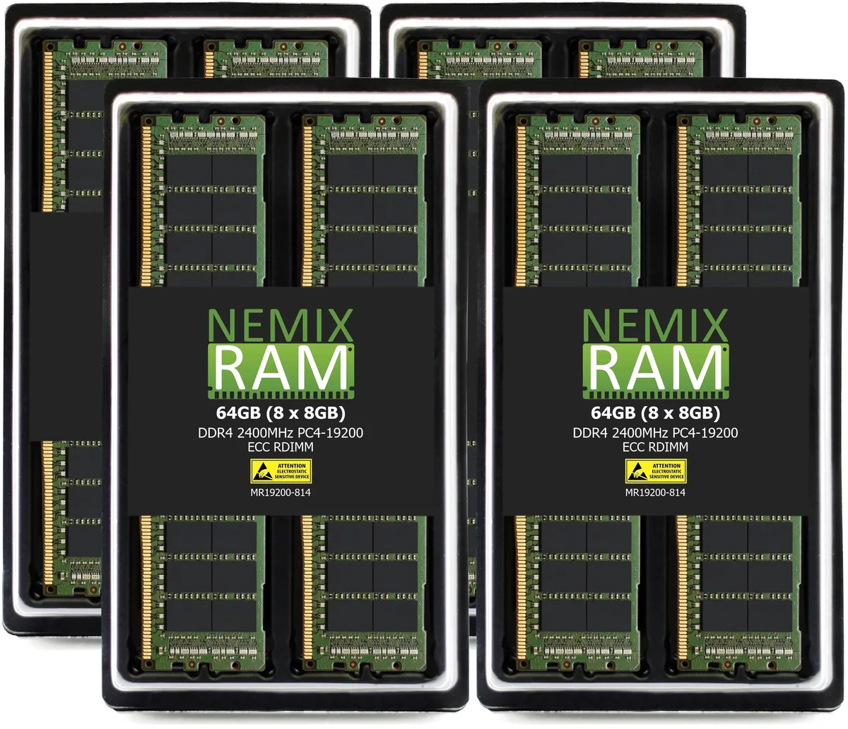 NEMIX RAM NEMIX RAM 64GB (8x8GB) DDR4 2400 CL17 ECC RDIMM Dell PowerEdge FC430 — product photo