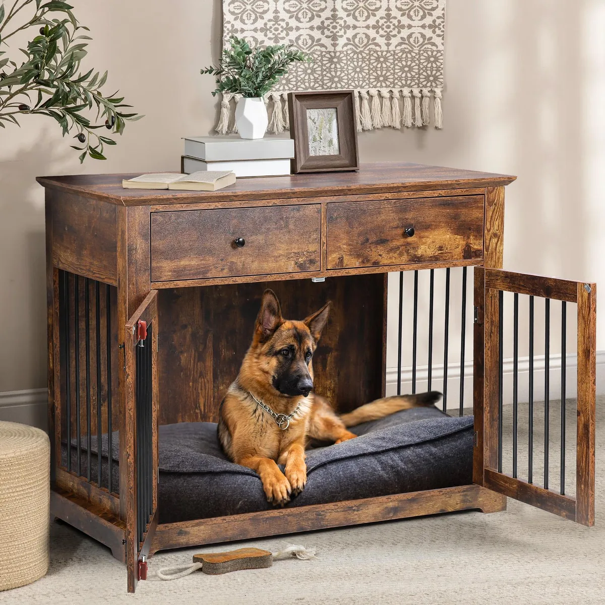 Vitesse Vitesse 44 Inch Large Dog Crate Furniture Brown — product photo