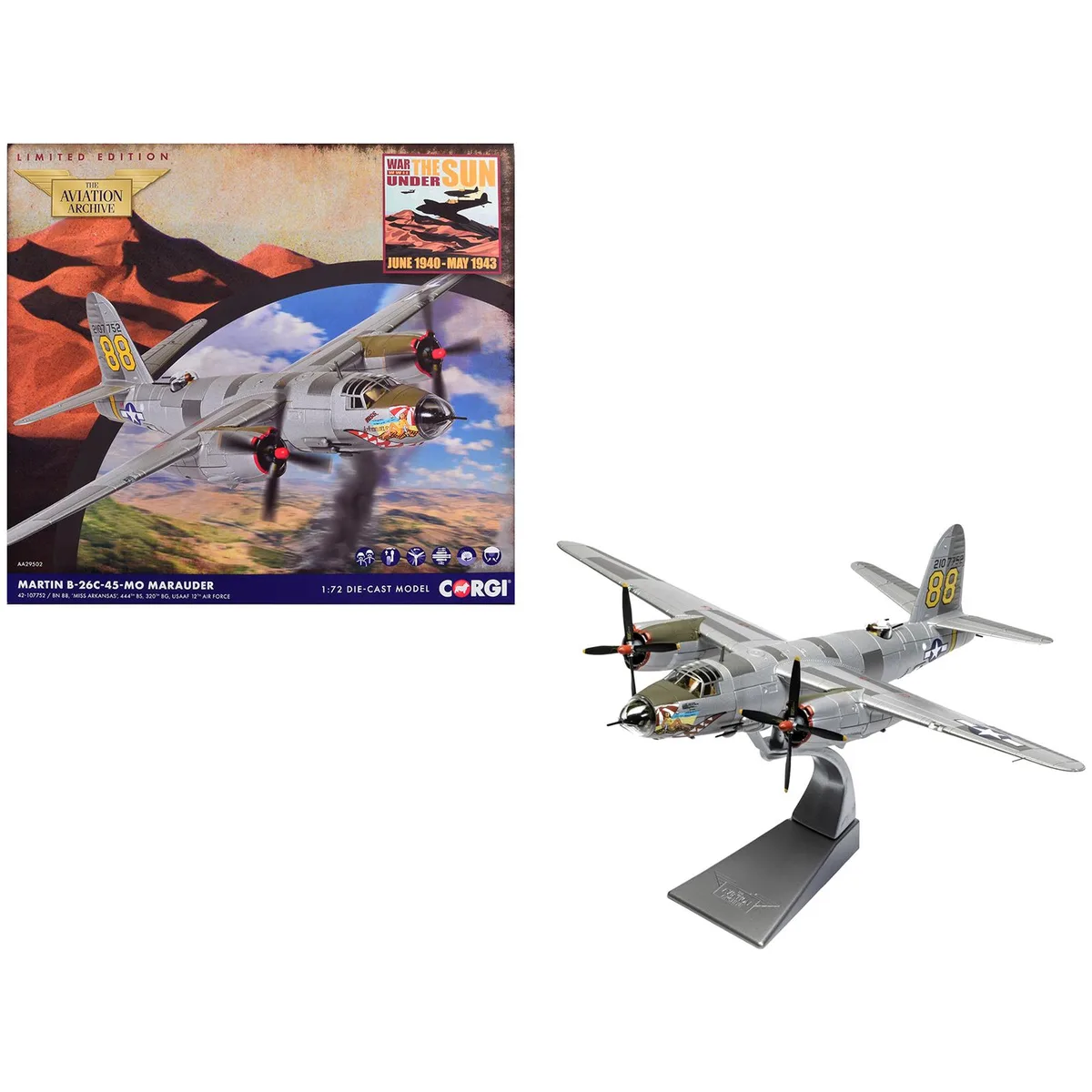 Corgi Corgi Martin B-26C-45-MO Marauder "Miss Arkansas" 1/72 Diecast — product photo