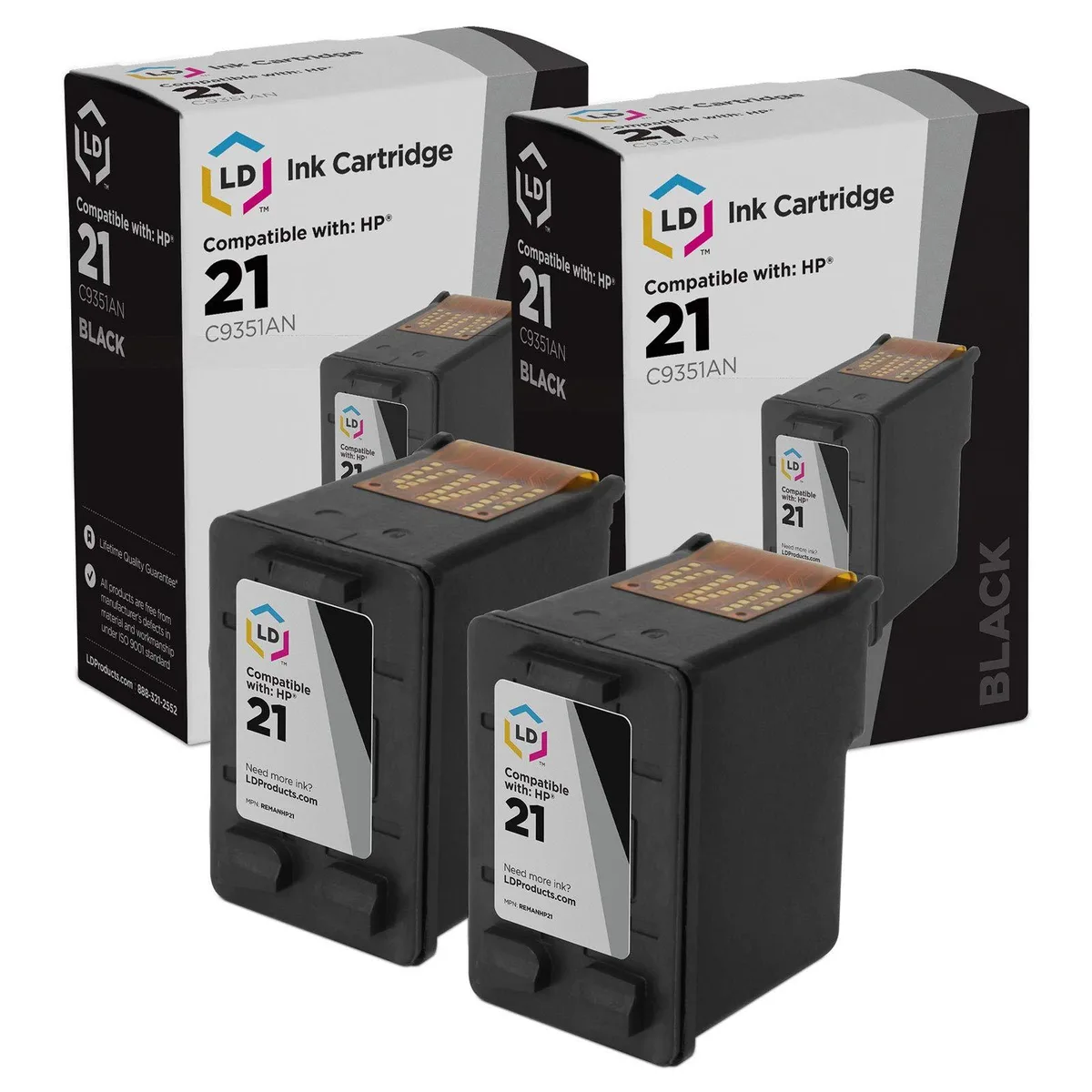 LD Products LD Products HP 21 C9351AN Black Ink Cartridge 2-Pack — product photo