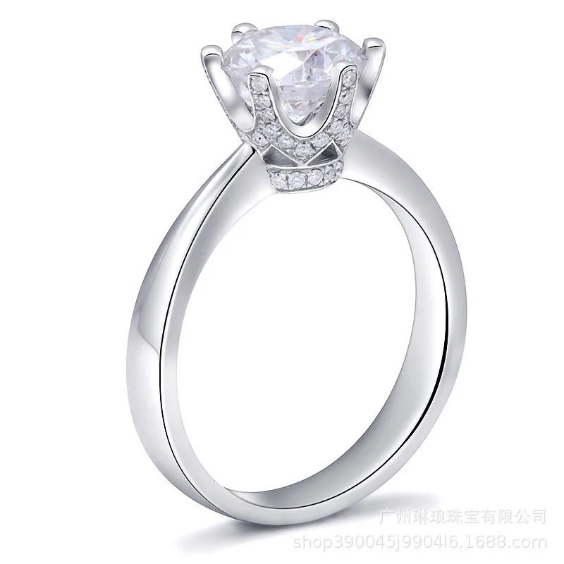 allentian allentian AT18KRING-1 18k White Gold 1ct Moissanite Ring — product photo