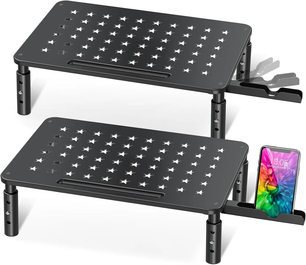 PISKEKAT PISKEKAT 2-Pack Monitor Stand Server Rack 3 Height 44 lbs — product photo