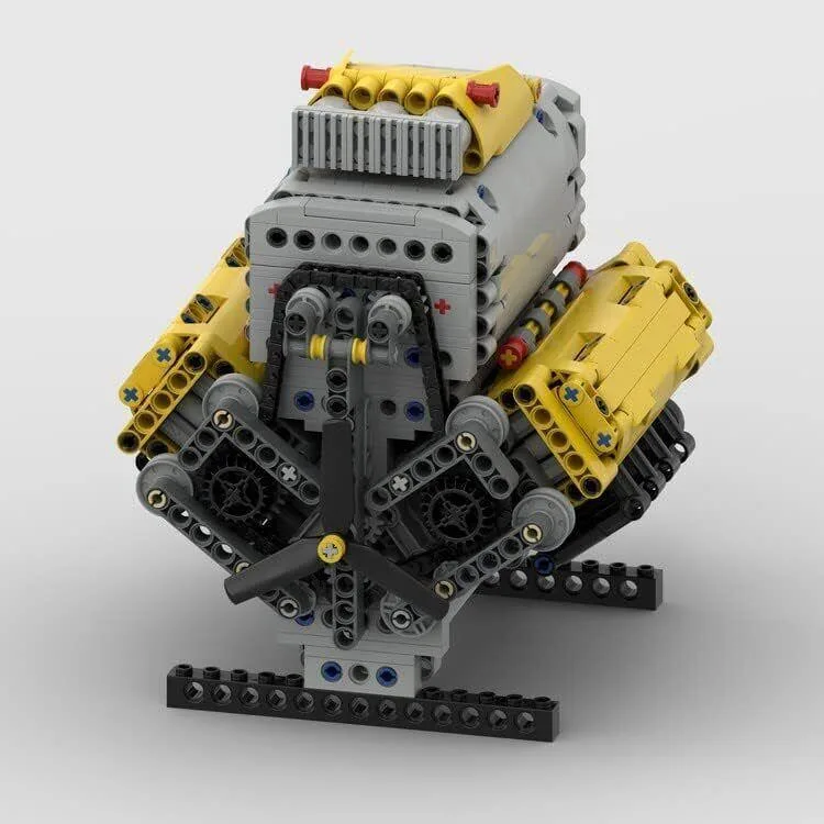 ZITIANYOUBUILD ZITIANYOUBUILD MOC-60662 V8 Engine with Roots Supercharger 945 Parts — product photo