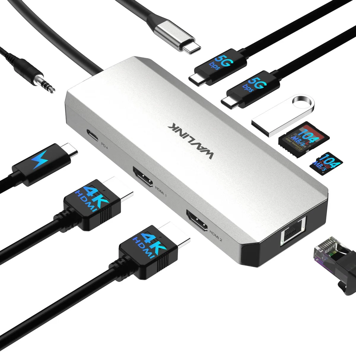 Wavlink Wavlink WL-UMD325 docking station dual 4K 85W PD — product photo