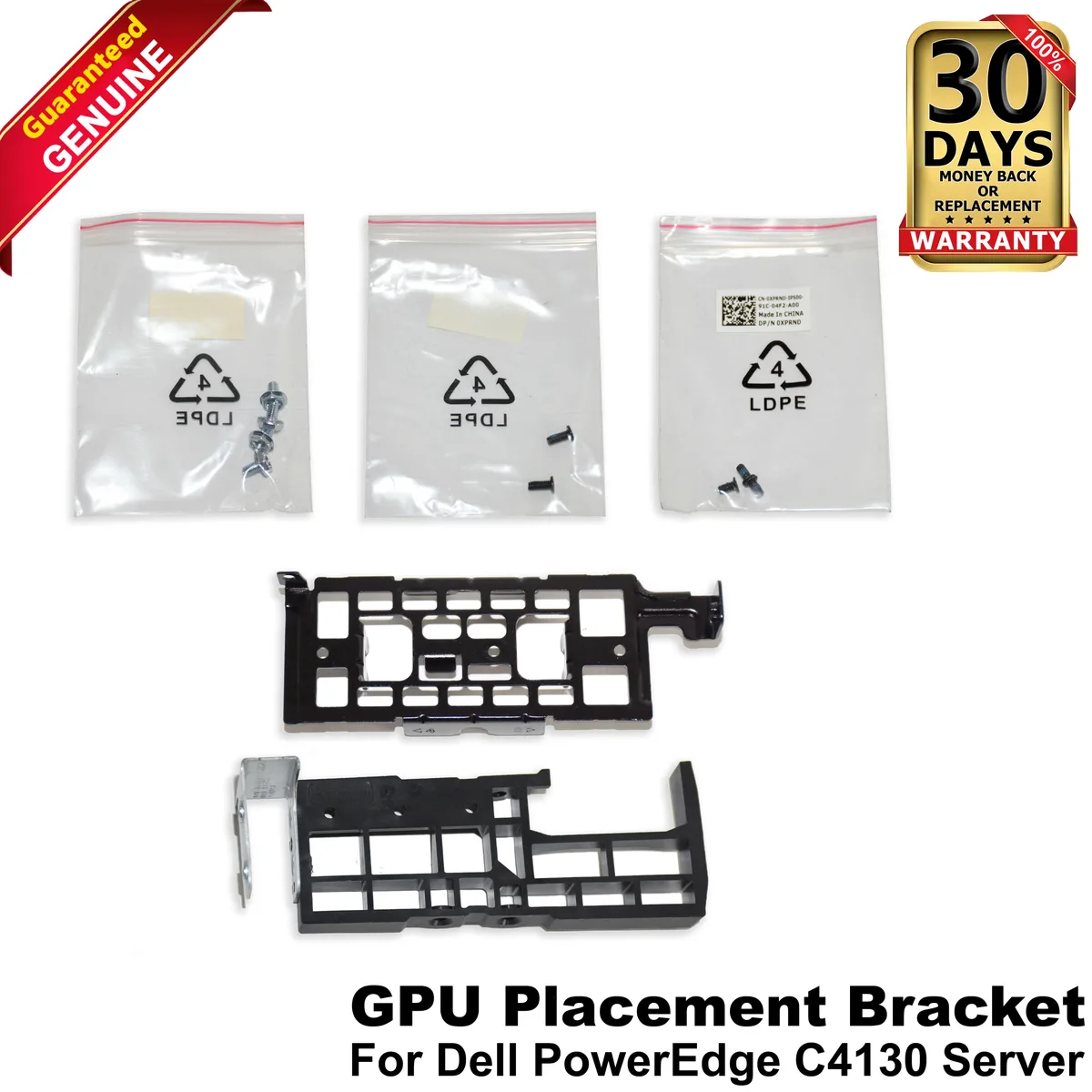 Black metal GPU mounting bracket for Dell PowerEdge C4130 server
