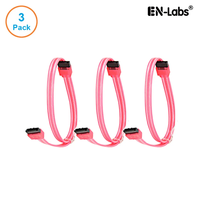 EN-Labs EN-Labs 3PKSATAIII24RD 3-pack SATA cable 24" UV Red — product photo