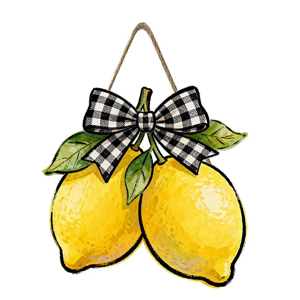  Harooni Lemon Welcome Door Sign 10"x10" Floral Arrangement — product photo