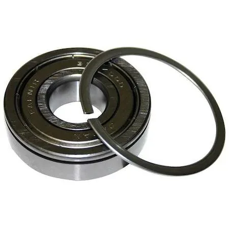 Small silver metal ball bearing with double shields visible on both sides, 17 mm bore 40 mm outer diameter 12 mm width