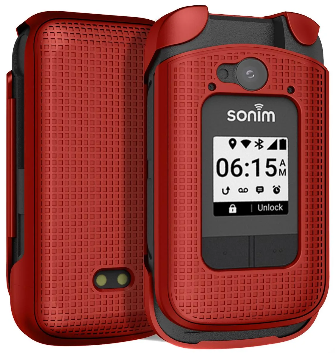 Nakedcellphone Nakedcellphone Grid Textured Slim Hard Case Red for Sonim XP3 Plus 4G XP3900 2021 — product photo