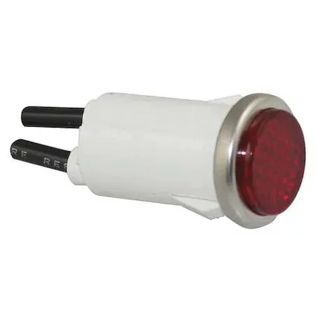 Red flush panel light with stainless steel bezel and wire leads