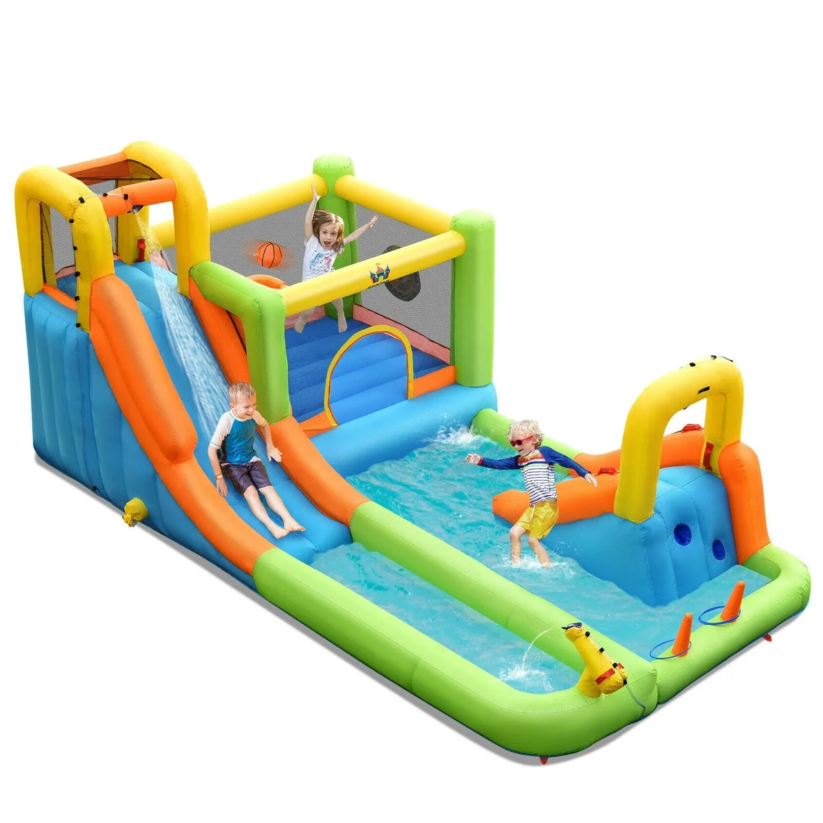 SlickBlue SlickBlue 8-in-1 Inflatable Water Slide Park 198" x 114" x 85 — product photo