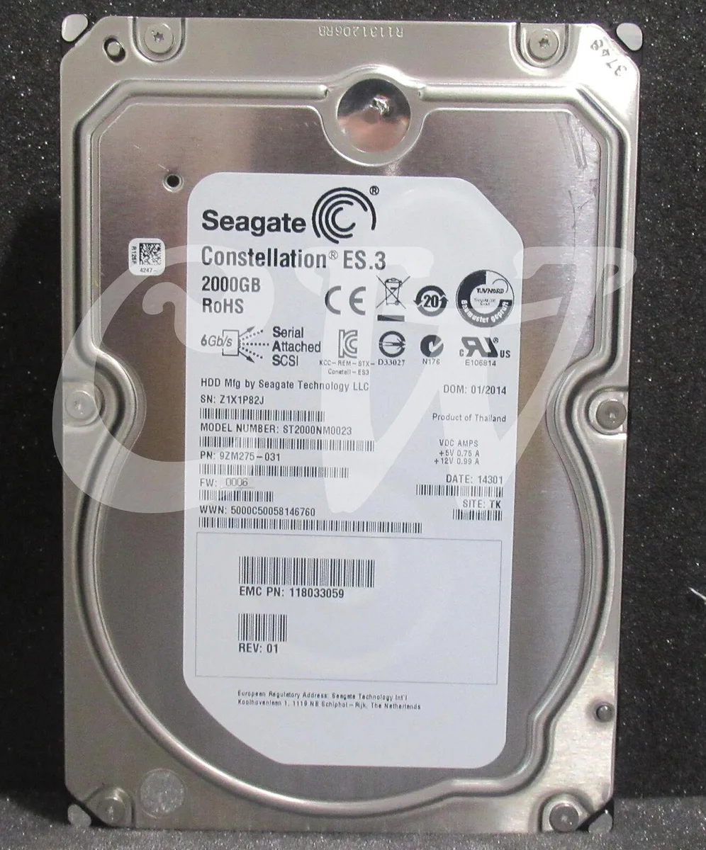 Seagate Seagate Constellation ES.3 ST2000NM0023 2TB 7200RPM SAS 128MB 3.5in internal hard drive — product photo