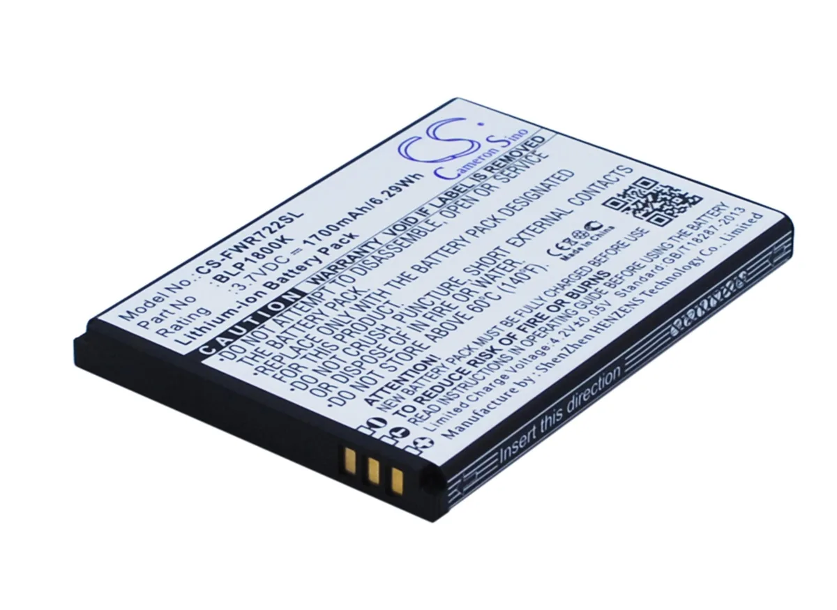 Cameron &amp; Co Cameron &amp; Co DS-CS-FWR722SL 1.7 Ah cell phone battery — product photo