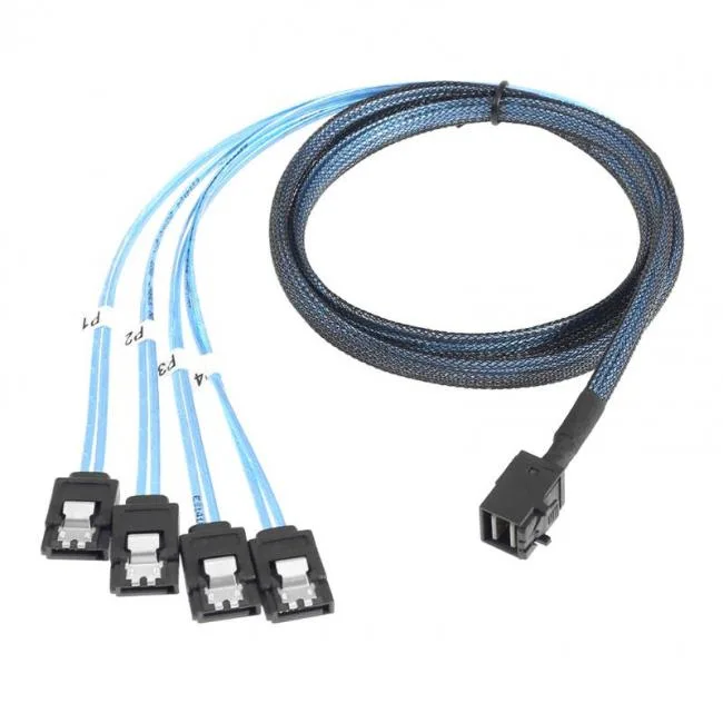 Cablecc Cablecc Mini SAS HD SFF-8643 to 4 SATA 7pin 1.50 ft network ethernet cable — product photo