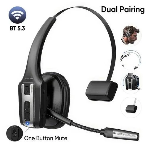 NShi NShi M91-WM Bluetooth 5.3 headphone, 60 h, 95 % ENC, 350 mAh — product photo