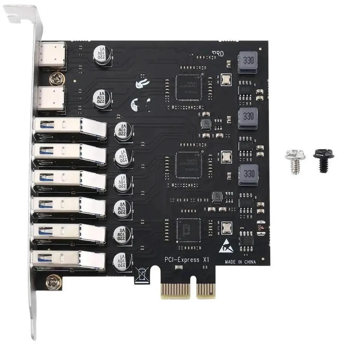 SMUGDESK SMUGDESK PCIe x1 USB 3.2 Expansion Card 8-Port 6A+2C SATA Powered Data Adapter — product photo