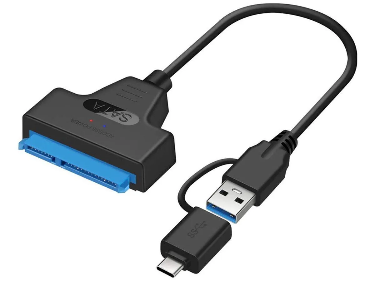 BONAEVER BONAEVER SATA 22 Pin 2.5 inch Female to USB 3.0 & Type-C Male SATA Cable — product photo