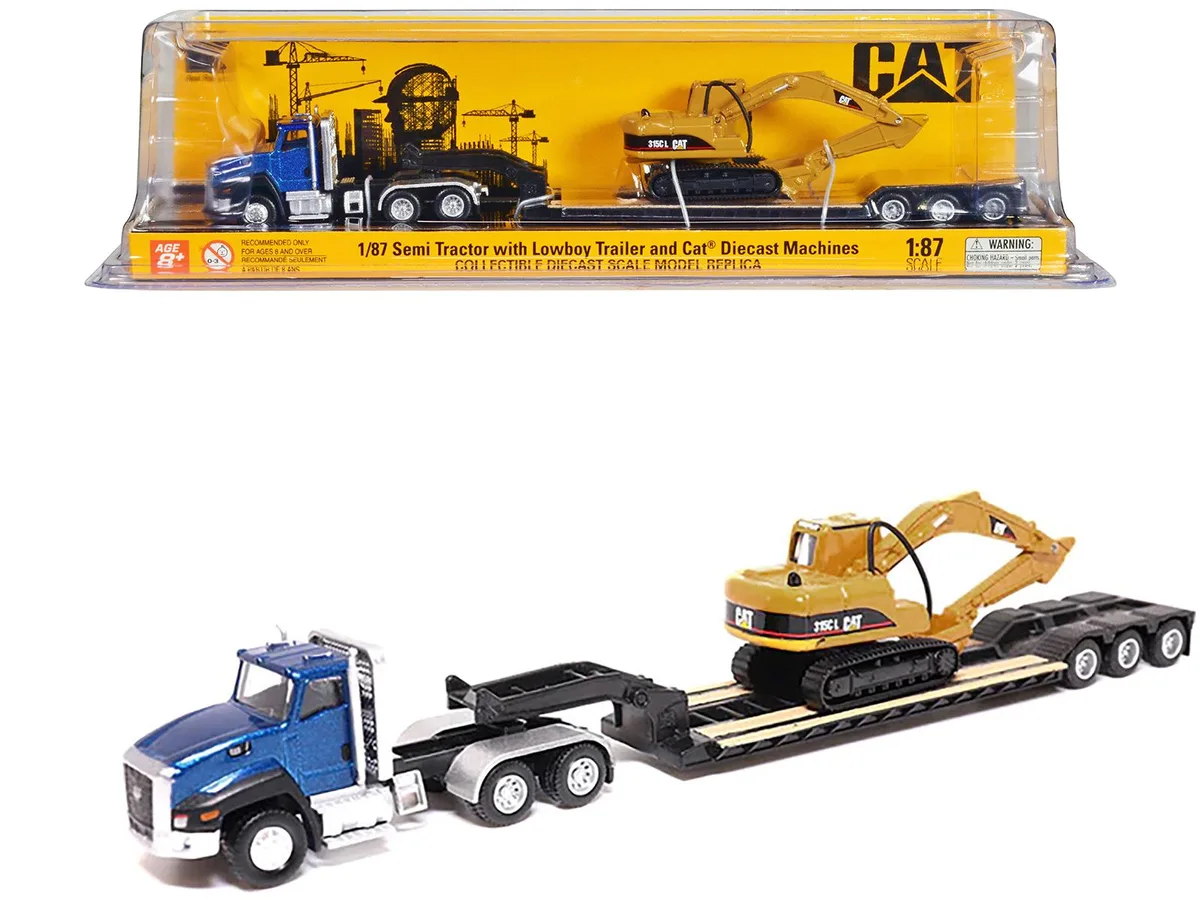 DieCast Masters DieCast Masters CAT CT660 Tractor &amp; 315C Excavator 1/87 hobby collectible — product photo
