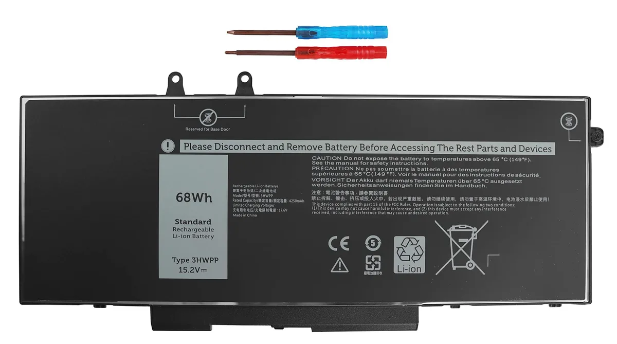  Dell XCMRD 68Wh 15.2V Laptop Battery 3HWPP Black — product photo