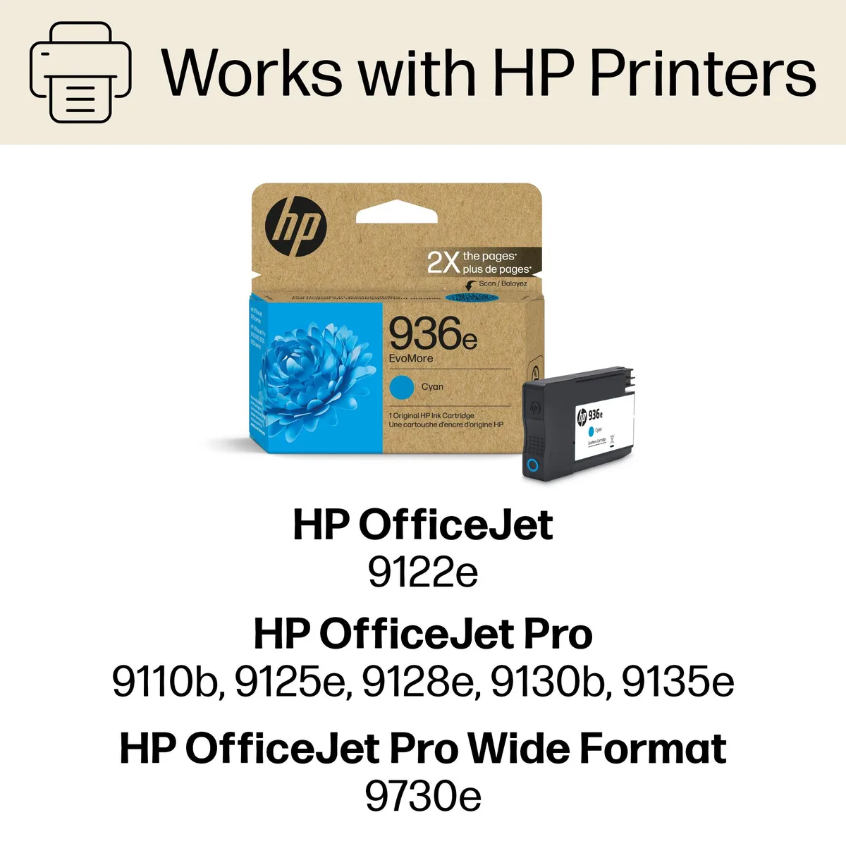 HP HP 936e EvoMore Cyan Ink Cartridge 1650 pages 4S6V3LN — product photo