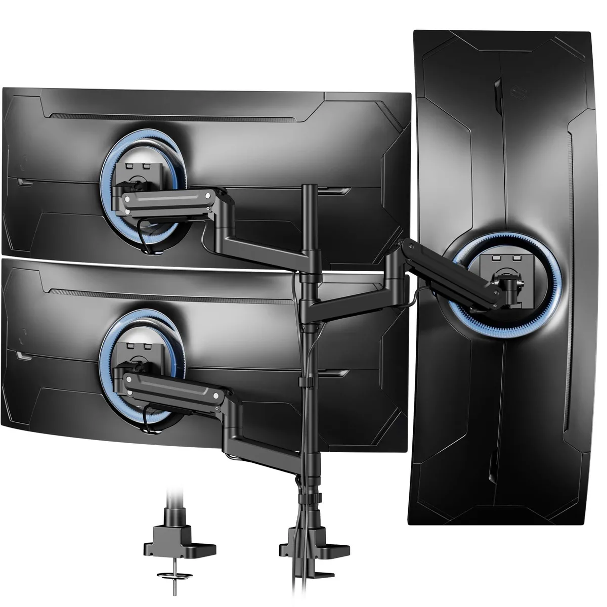 PUTORSEN PUTORSEN Triple Monitor Mount 17-49" 20KG VESA 75x75/100x100 Black — product photo