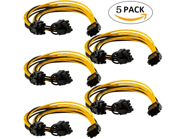 SXDOOL SXDOOL KZ5387 6-pin to dual 6+2-pin power splitter cord 5pcs 20cm 18AWG — product photo