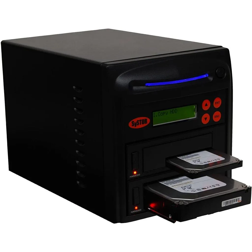 Systor Systor 1:1 SATA Duplicator &amp; Sanitizer SYS601DP 600MB/s 36GB/min 128MB buffer — product photo