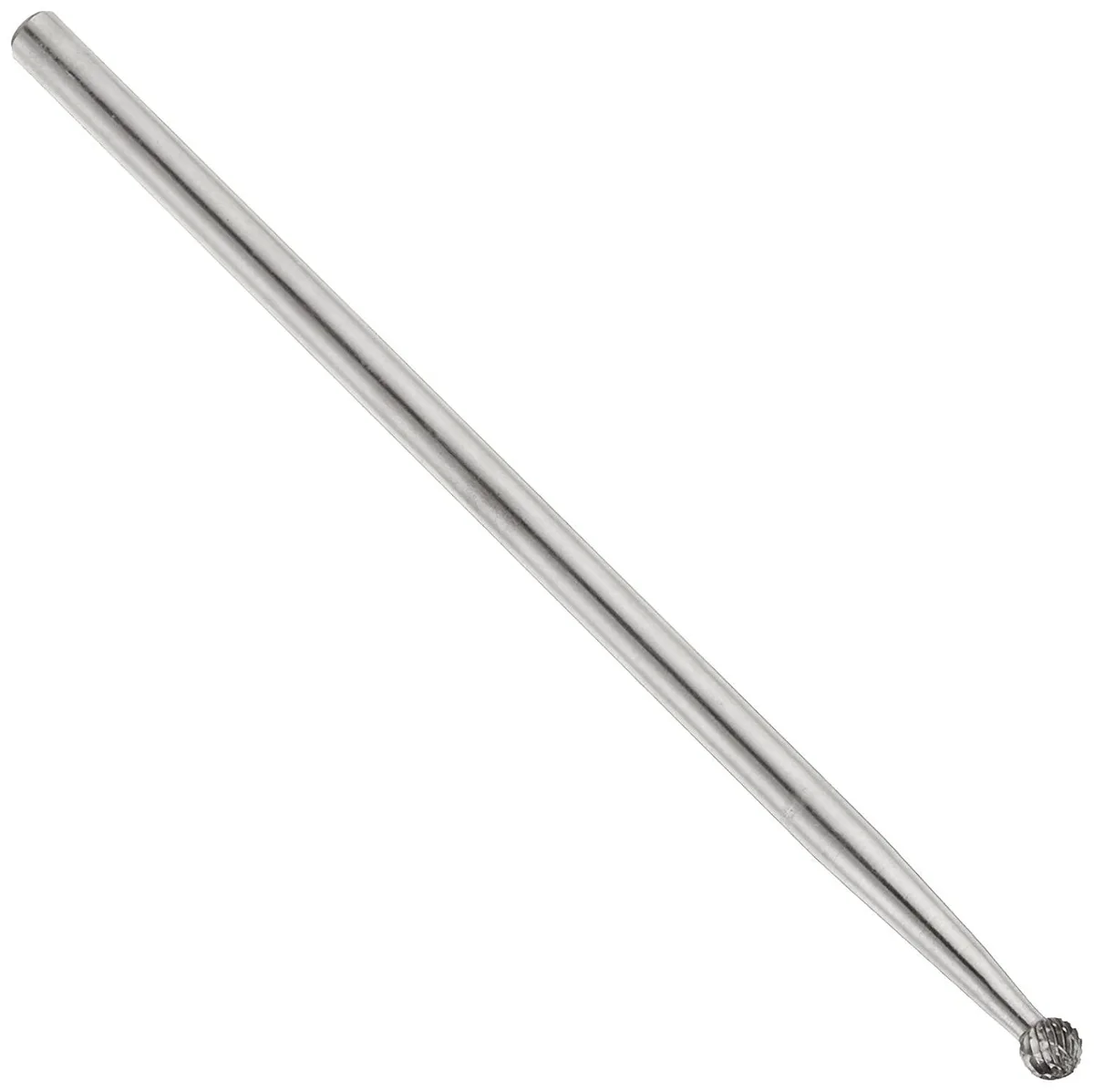 Small silver tungsten carbide finishing bur with shank