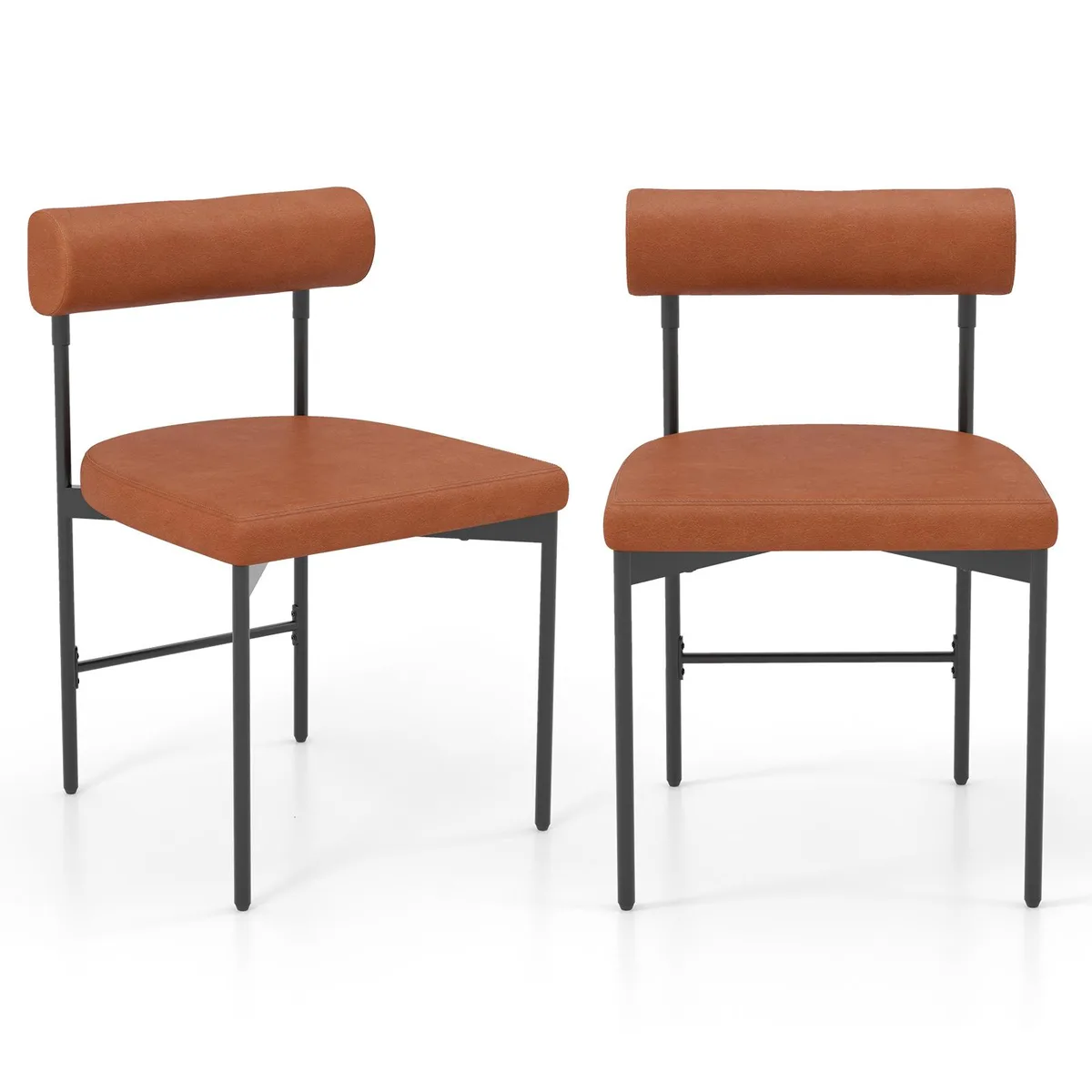 SlickBlue SlickBlue Faux Leather Kitchen Side Chair Set of 2 Brown 18.5" x 18" x 29 — product photo