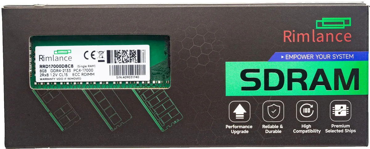RIMLANCE RIMLANCE RRD17000D8C8-1 8GB DDR4 2133 RDIMM Server Memory — product photo