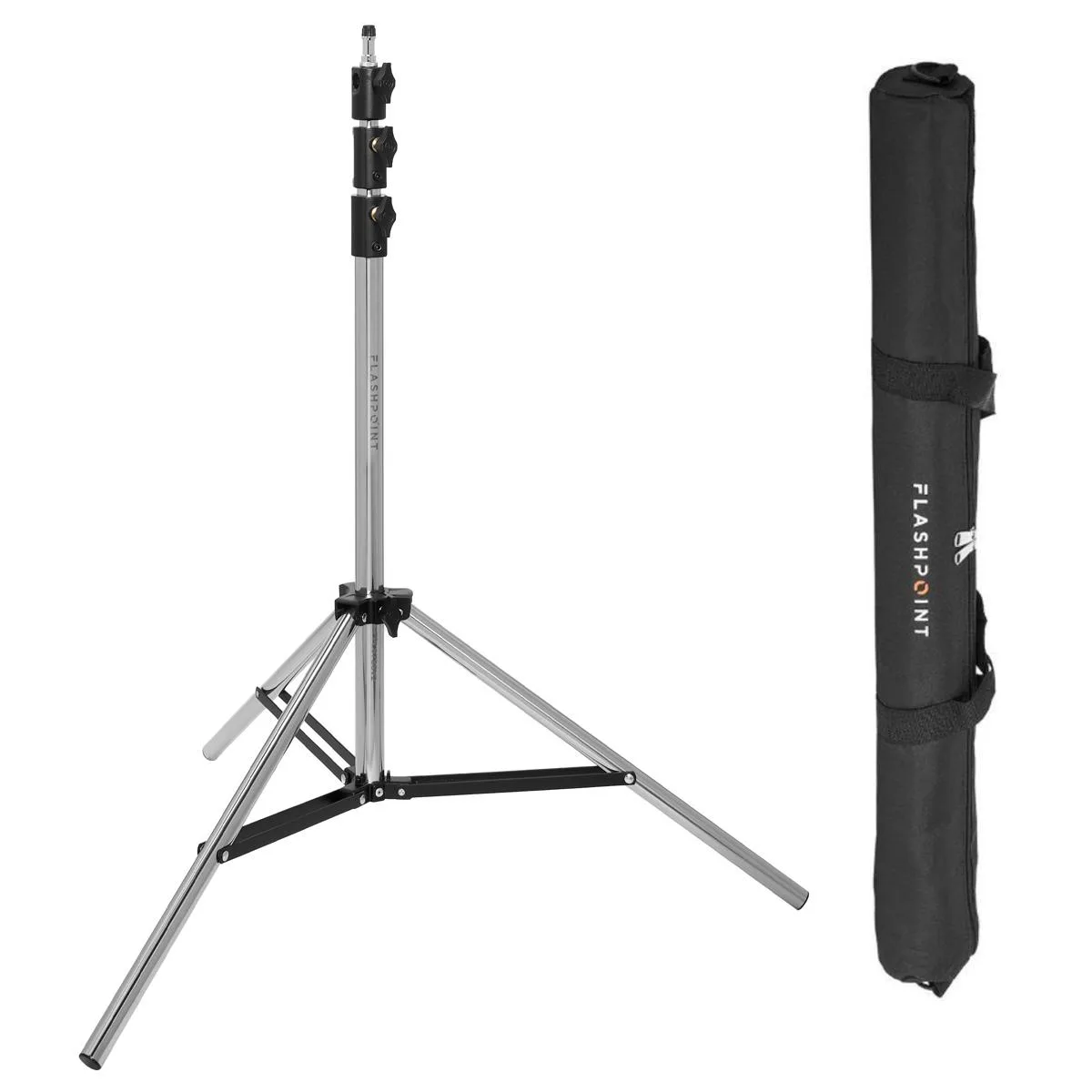 Flashpoint Brand Flashpoint Pro Heavy-Duty Air-Cushioned Light Stand Chrome 7.2 ft studio — product photo