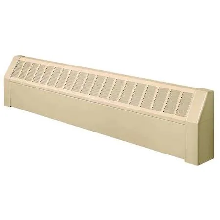 Beige steel baseboard heater enclosure, forty-eight inches long, fourteen inches high