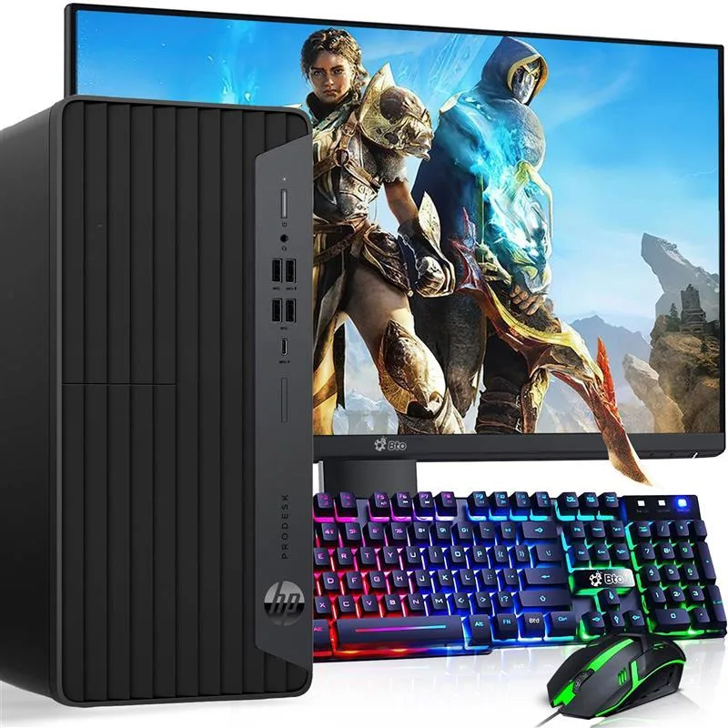 HP HP ProDesk 600 G6 Tower i5-10500 16GB 512GB GTX 1050Ti 24" gaming PC — product photo