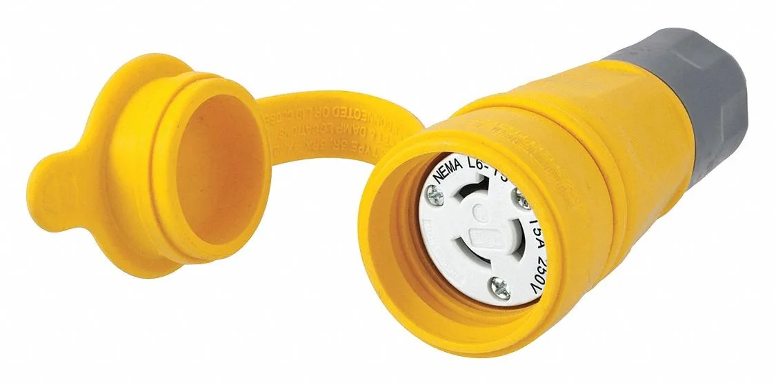 Hubbell Incorporated Hubbell HBL25W49 Watertight Locking Connector L6-15R 15A 250V — product photo