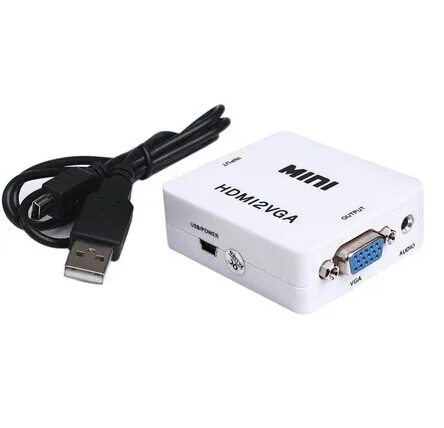 TeKit TeKit NTRAHTV0001CH HDMI Female to VGA Female Adapter with 3.5mm Audio, White — product photo