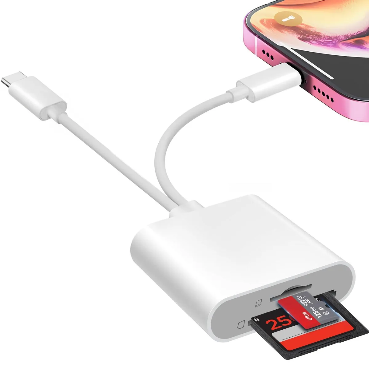  Denlane SD Card Reader USB C Lightning 5-in-1 — product photo