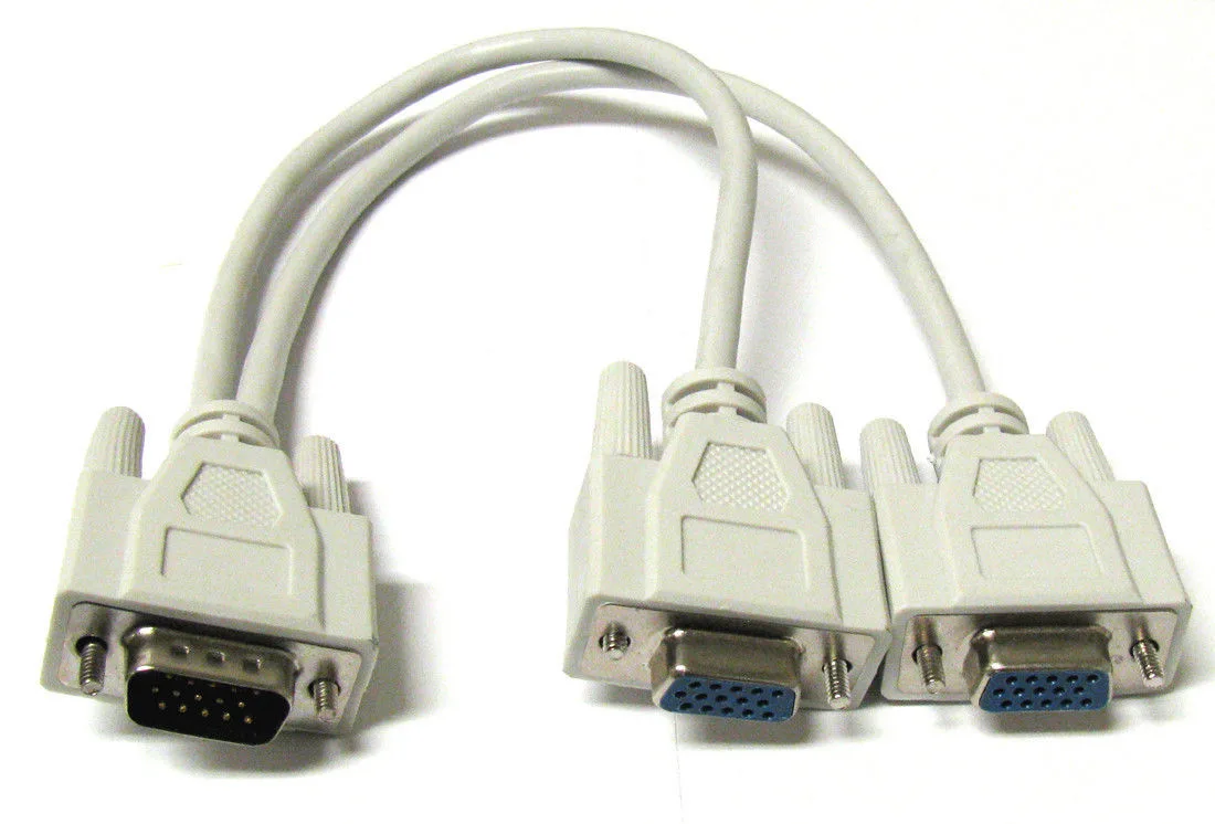 Laintek Laintek 287374 VGA Y splitter cable 15 pin 5 inches white — product photo
