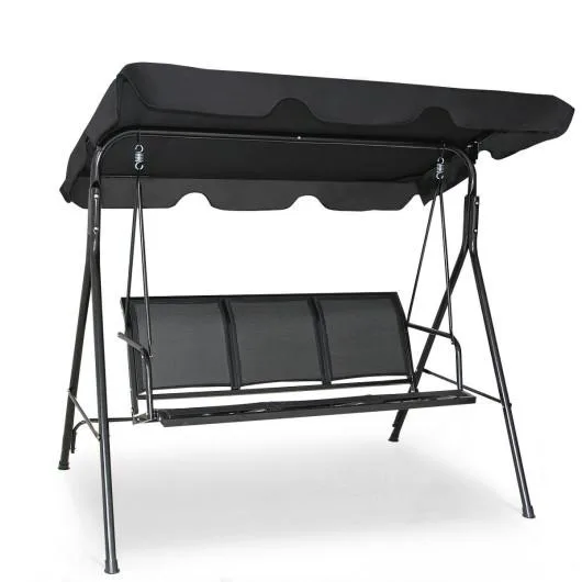 SlickBlue SlickBlue 3-Person Patio Swing Canopy Black 67 x 43.5 x 60.5 in — product photo