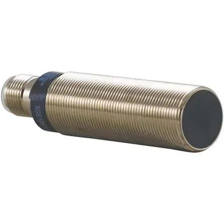 Cylindrical nickel-plated brass inductive sensor with M12 connector
