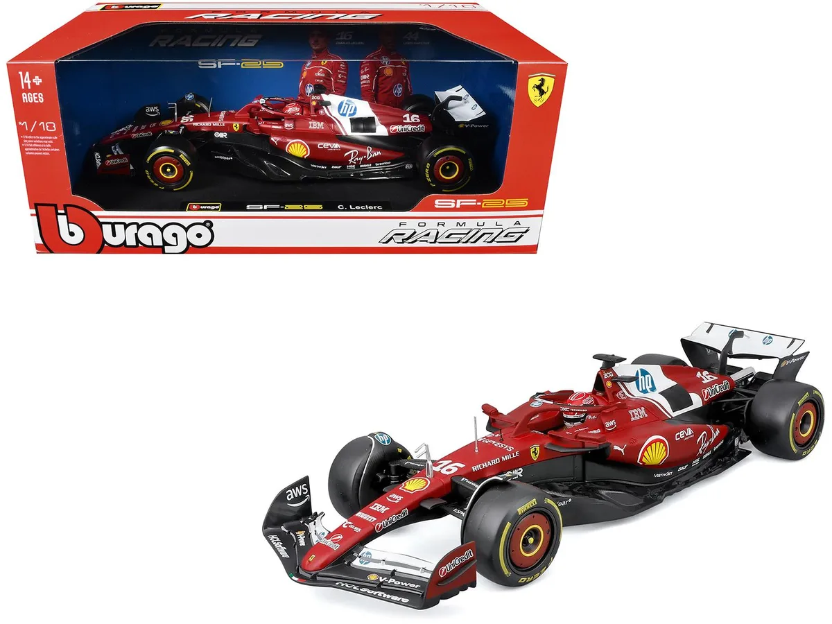 BBURAGO BBURAGO Ferrari SF-25 #16 Charles Leclerc 2025 1/18 Diecast Car — product photo