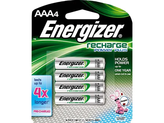 ENERGIZER ENERGIZER NH12BP-4 AAA Ni-MH 850mAh 1.2V 4-pack standard battery — product photo