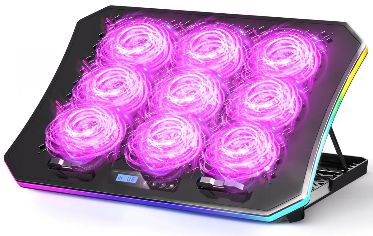  ENHANCE K9purple Laptop Cooling Pad 9 Fans 15.6-17.3in Purple — product photo