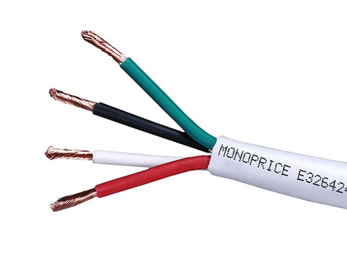 Monoprice Inc. Monoprice 104042 Speaker Wire 16AWG 4-Conductor 250ft White — product photo