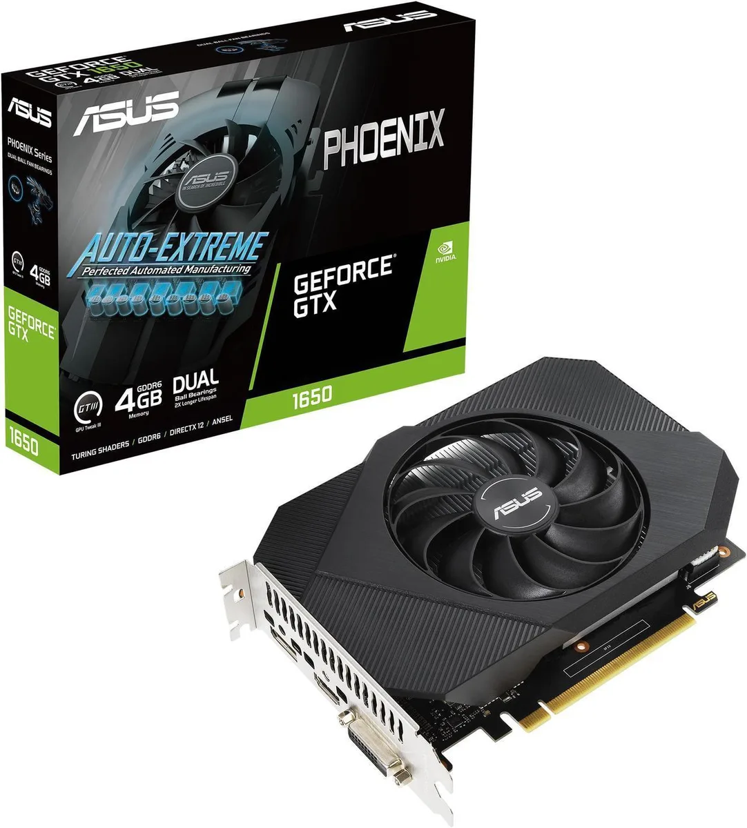 ASUS ASUS Phoenix GeForce GTX 1650 4GB GDDR6 PH-GTX1650-4GD6-P-V2 graphics card — product photo