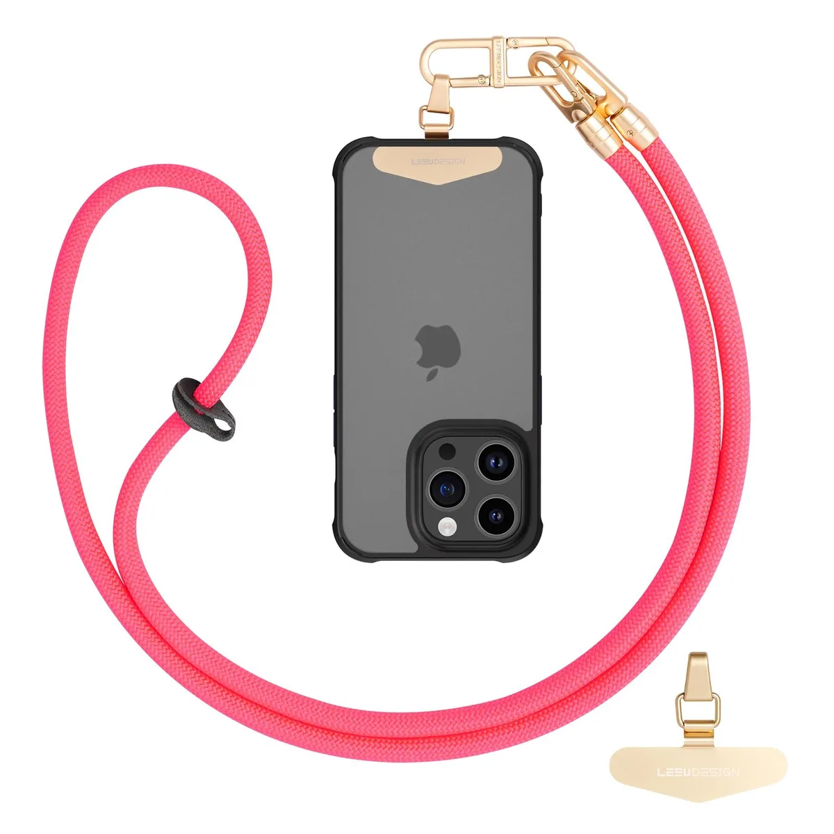 Pezin &amp; Hulin Pezin &amp; Hulin 120cm Phone Lanyard Adjustable Nylon Neck Strap Crossbody Pink — product photo
