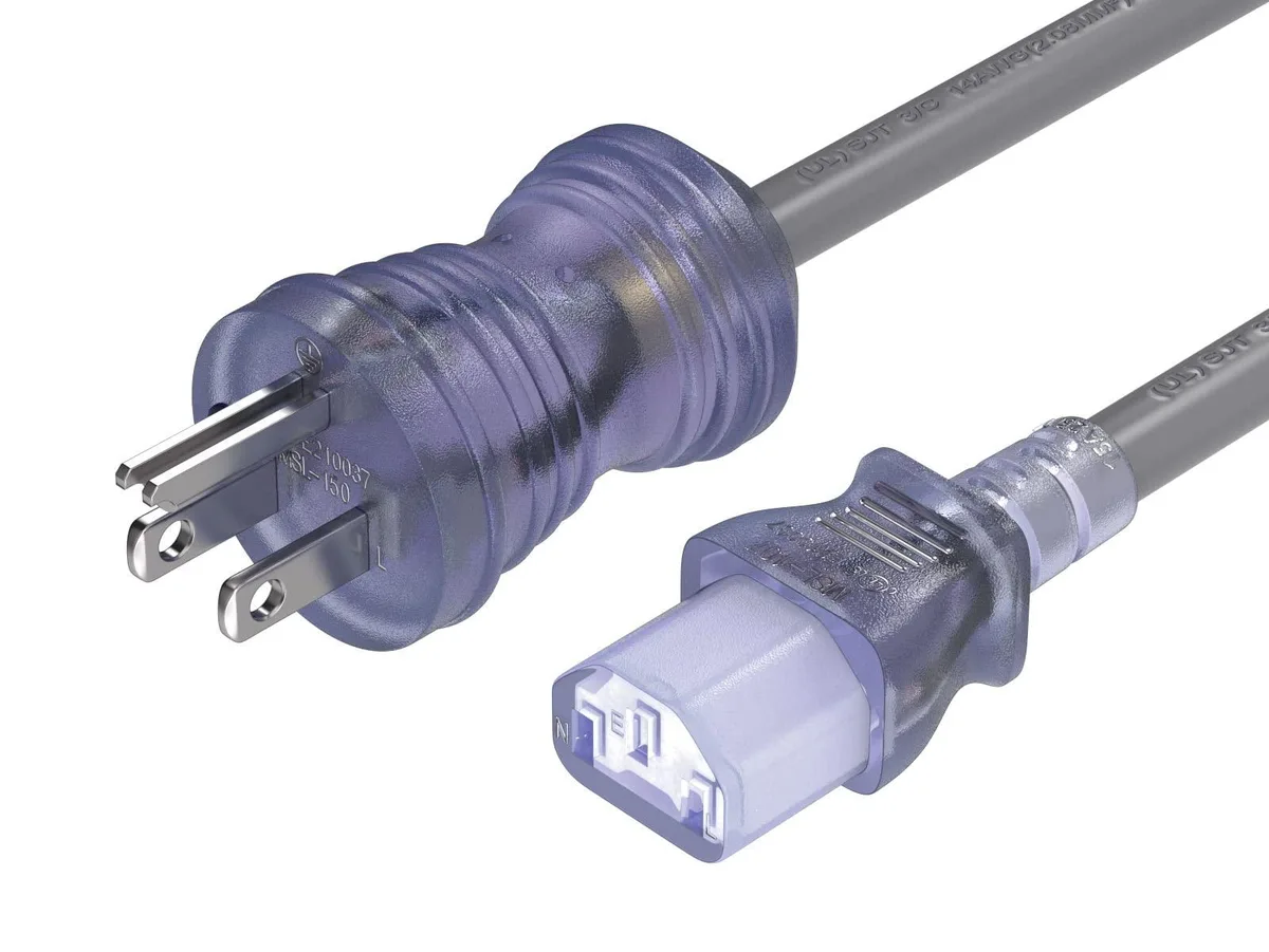 Cable Leader Cable Leader PW140-C215 15ft 14 AWG 125V 15A NEMA 5-15P to C13 Gray — product photo