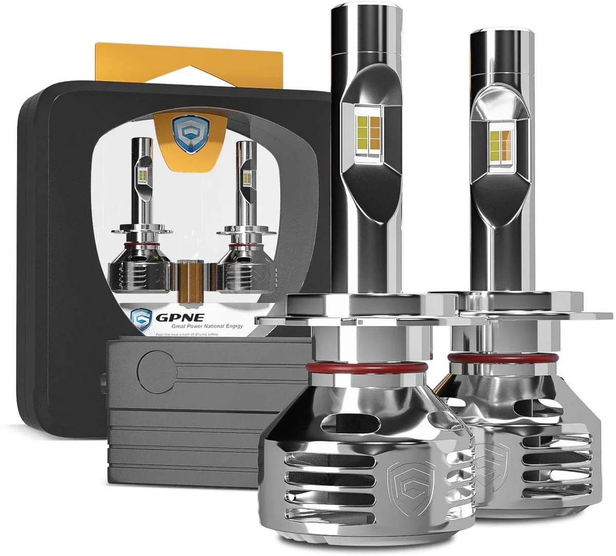 GPNE GPNE H7 LED Headlight Bulbs R2 Dual-Color 3000K/6000K 12000LM IP68 Pack of 2 — product photo