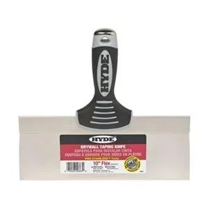 Hyde 09363 flexible taping knife 10 inch stainless steel blade black cream soft grip handle