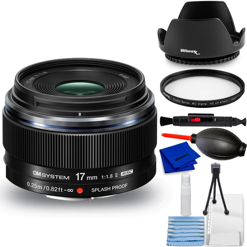 OM System OM System M.Zuiko Digital 17mm f/1.8 II Micro Four Thirds lens 7PC bundle — product photo
